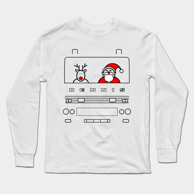 Dennis classic 1980s British fire engine Christmas special edition Long Sleeve T-Shirt by soitwouldseem